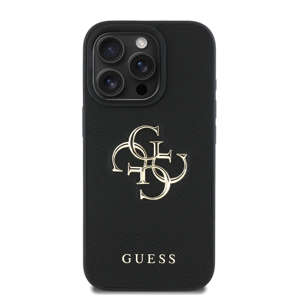 Guess Guess iPhone 16 Pro Max Back cover coque - HC O Grained PU BIG 4G Logo - Noir Guess Guess iPhone 16 Pro Max Back cover coque - HC O Grained PU BIG 4G Logo - Noir