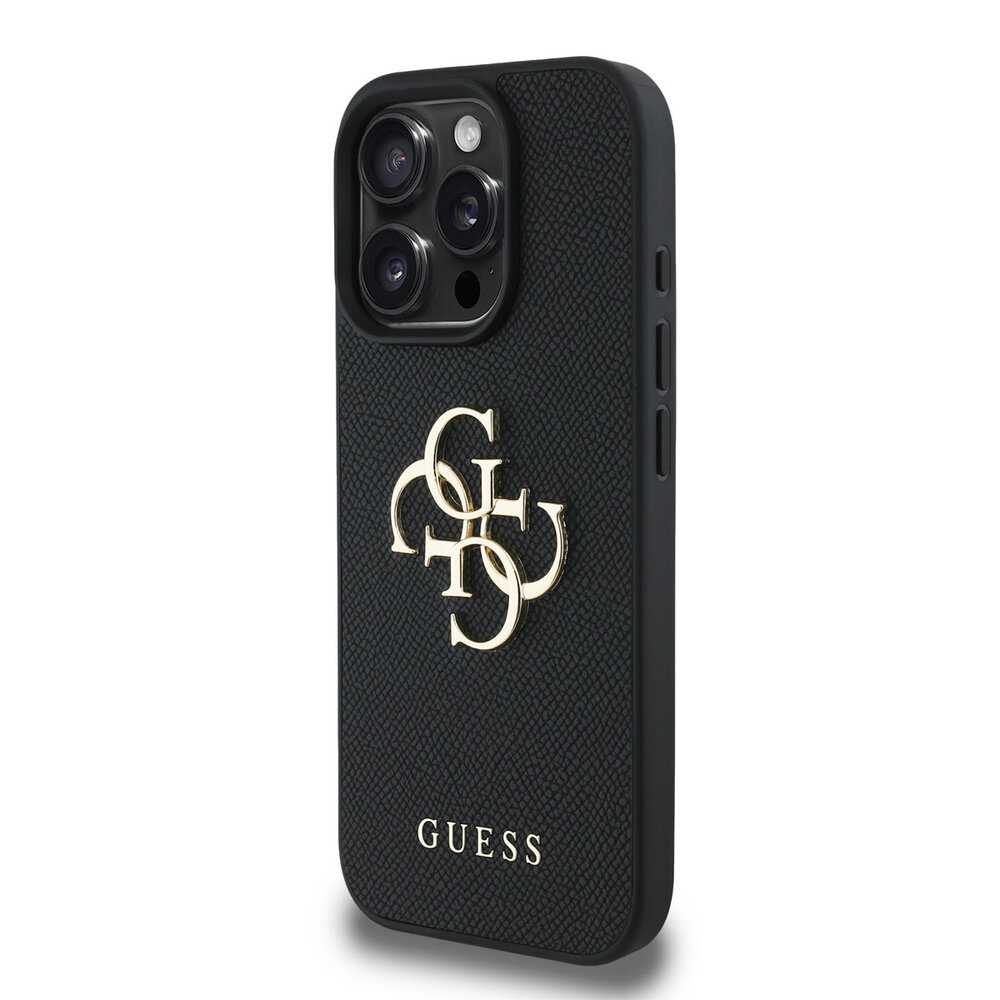 Guess Guess iPhone 16 Pro Max Back cover case - HC O Grained PU BIG 4G Logo - Black Guess Guess iPhone 16 Pro Max Back cover case - HC O Grained PU BIG 4G Logo - Black