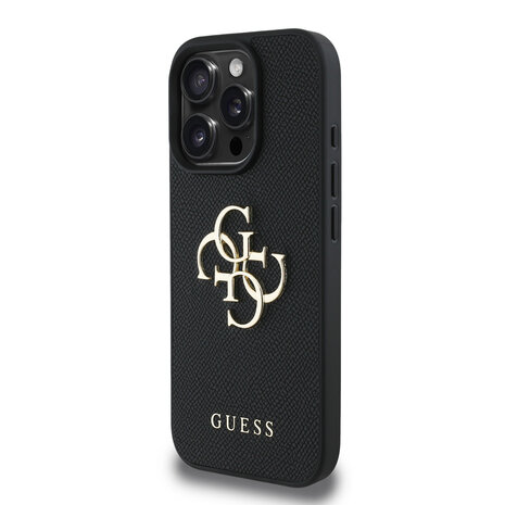 Guess Guess iPhone 16 Pro Max Backcover hoesje - HC O Grained PU BIG 4G Logo - Zwart Guess Guess iPhone 16 Pro Max Backcover hoesje - HC O Grained PU BIG 4G Logo - Zwart