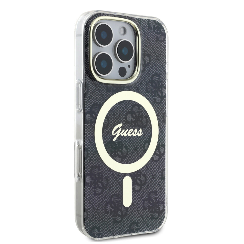 Guess Guess iPhone 16 Pro Back cover coque - HC O Magsafe IML 4G - Noir Guess Guess iPhone 16 Pro Back cover coque - HC O Magsafe IML 4G - Noir