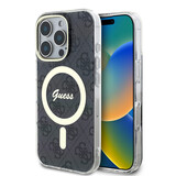 Guess Guess iPhone 16 Pro Backcover hoesje - HC O Magsafe IML 4G - Zwart Guess Guess iPhone 16 Pro Backcover hoesje - HC O Magsafe IML 4G - Zwart