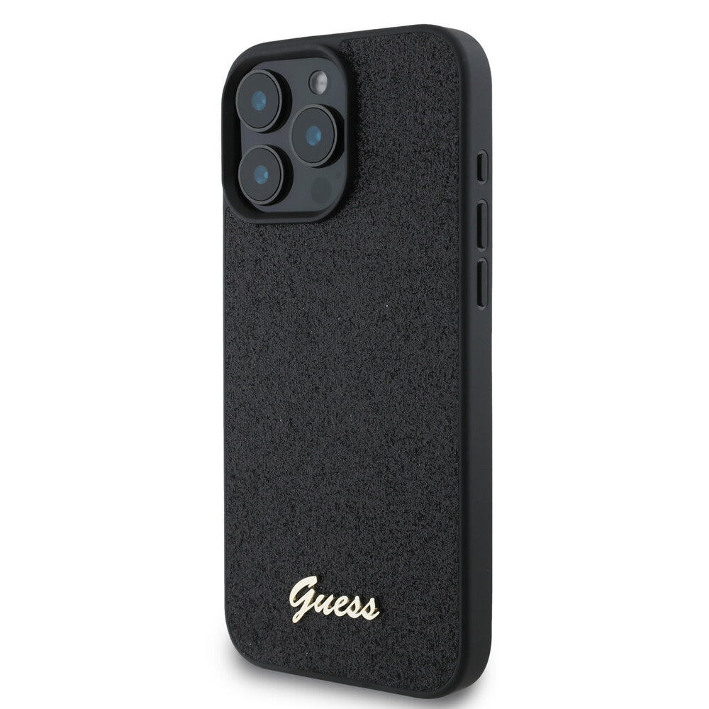 Guess Guess iPhone 16 Pro Max Back cover case - HC O Fixed Glitter - Black Guess Guess iPhone 16 Pro Max Back cover case - HC O Fixed Glitter - Black