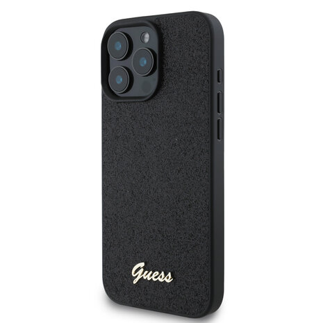Guess Guess iPhone 16 Pro Max Back cover case - HC O Fixed Glitter - Black Guess Guess iPhone 16 Pro Max Back cover case - HC O Fixed Glitter - Black