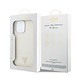 Guess Guess iPhone 15 Pro Max Backcover hoesje - HC O Grained PU HS Peony And Triangle Logo - Beige Guess Guess iPhone 15 Pro Max Backcover hoesje - HC O Grained PU HS Peony And Triangle Logo - Beige