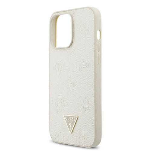 Guess Guess iPhone 15 Pro Max Back cover coque - HC O Grained PU HS Peony And Triangle Logo - Beige