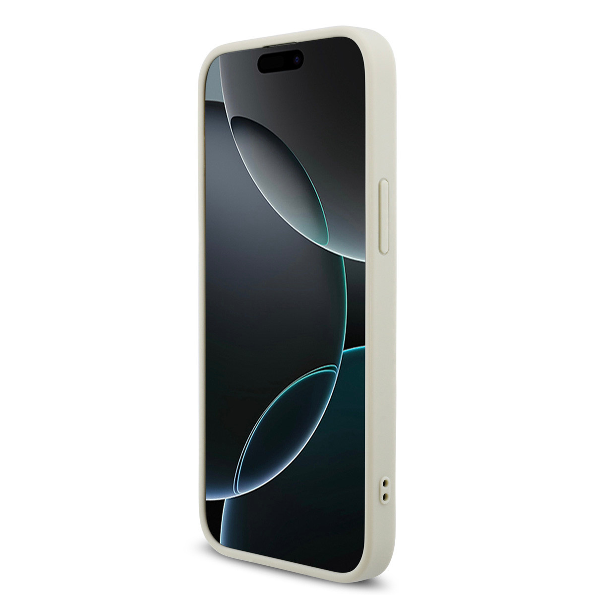 Guess Guess iPhone 15 Pro Max Backcover hoesje - HC O Grained PU HS Peony And Triangle Logo - Beige, foto 5 van 6