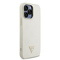 Guess Guess iPhone 15 Pro Max Back cover coque - HC O Grained PU HS Peony And Triangle Logo - Beige
