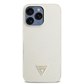 Guess Guess iPhone 15 Pro Max Back cover coque - HC O Grained PU HS Peony And Triangle Logo - Beige