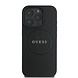 Guess Guess iPhone 16 Pro Max Backcover hoesje - HC O Magsafe PU Grained Ring - Zwart Guess Guess iPhone 16 Pro Max Backcover hoesje - HC O Magsafe PU Grained Ring - Zwart