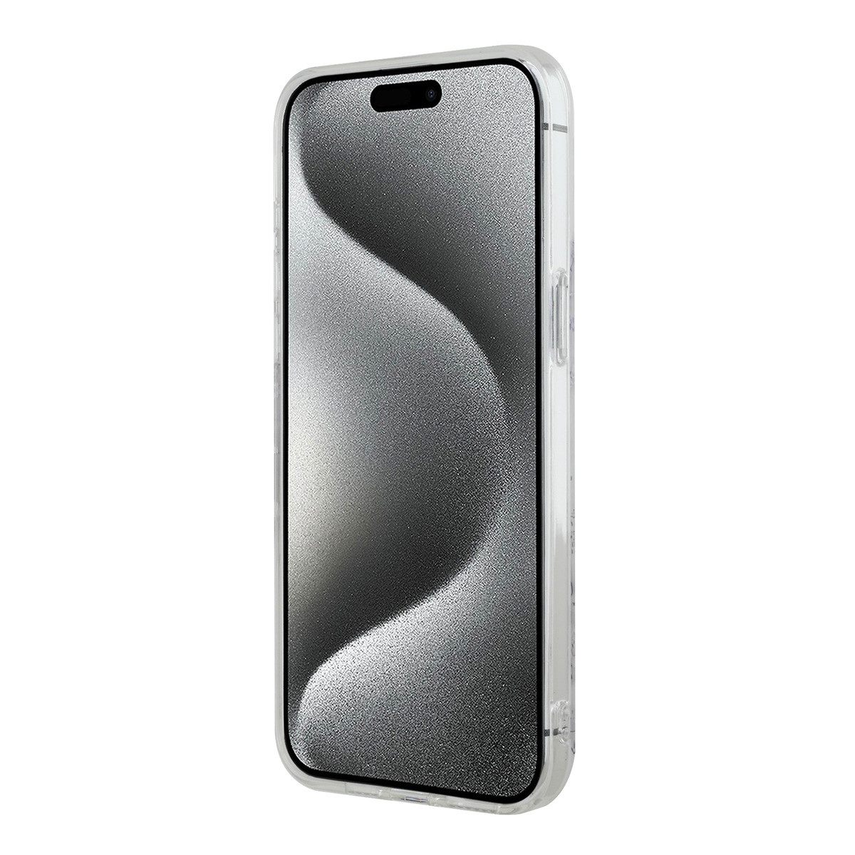 Guess Guess iPhone 15 Pro Max Backcover hoesje - HC O Magsafe IML Flower - Paars, foto 5 van 6