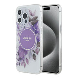 Guess Guess iPhone 15 Pro Max Backcover hoesje - HC O Magsafe IML Flower - Paars
