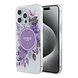 Guess Guess iPhone 15 Pro Max Back cover coque - HC O Magsafe IML Flower - Violet Guess Guess iPhone 15 Pro Max Back cover coque - HC O Magsafe IML Flower - Violet