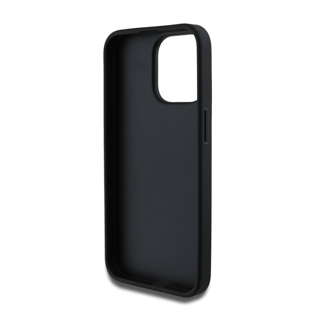Guess Guess iPhone 15 Pro Max Back-Cover hul - HC O Grained PU With Flower Charm Strap - Schwarz Guess Guess iPhone 15 Pro Max Back-Cover hul - HC O Grained PU With Flower Charm Strap - Schwarz