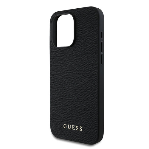 Guess Guess iPhone 15 Pro Max Back cover coque - HC O Grained PU With Flower Charm Strap - Noir