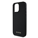 Guess Guess iPhone 15 Pro Max Back cover coque - HC O Grained PU With Flower Charm Strap - Noir Guess Guess iPhone 15 Pro Max Back cover coque - HC O Grained PU With Flower Charm Strap - Noir