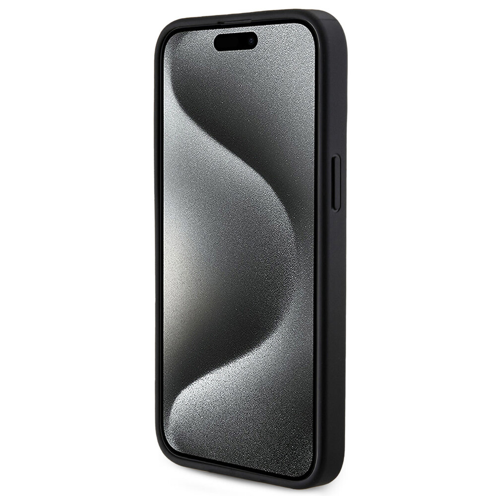 Guess Guess iPhone 15 Pro Max Back-Cover hul - HC O Magsafe PU 4G Ring Classic Logo - Schwarz Guess Guess iPhone 15 Pro Max Back-Cover hul - HC O Magsafe PU 4G Ring Classic Logo - Schwarz