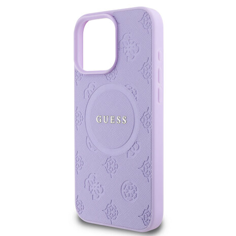 Guess Guess iPhone 15 Pro Max Back-Cover hul - HC O Magsafe PU Peony Hot Stamp - Lila Guess Guess iPhone 15 Pro Max Back-Cover hul - HC O Magsafe PU Peony Hot Stamp - Lila