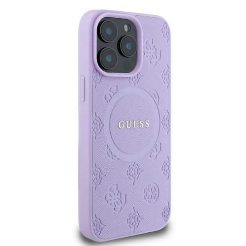 Guess Guess iPhone 15 Pro Max Back cover coque - HC O Magsafe PU Peony Hot Stamp - Violet