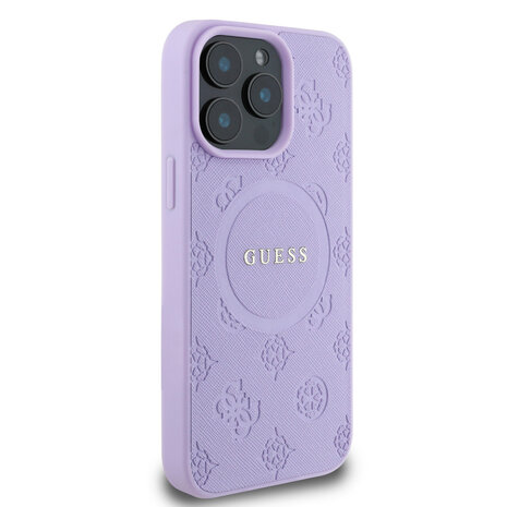 Guess Guess iPhone 15 Pro Max Back cover case - HC O Magsafe PU Peony Hot Stamp - Purple Guess Guess iPhone 15 Pro Max Back cover case - HC O Magsafe PU Peony Hot Stamp - Purple