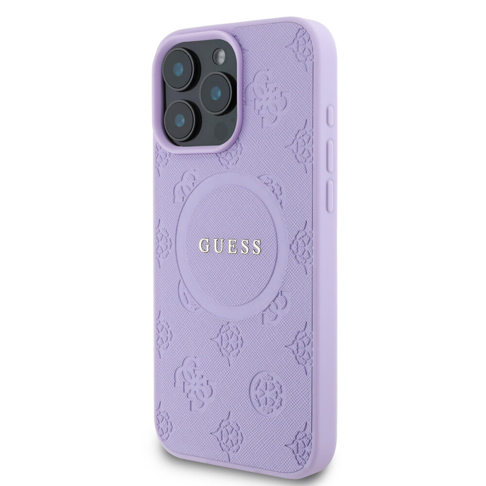 Guess Guess iPhone 15 Pro Max Back-Cover hul - HC O Magsafe PU Peony Hot Stamp - Lila Guess Guess iPhone 15 Pro Max Back-Cover hul - HC O Magsafe PU Peony Hot Stamp - Lila