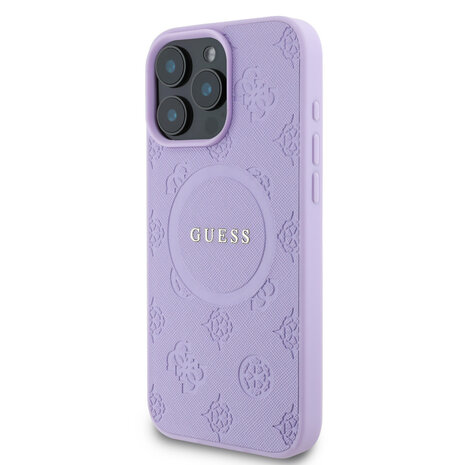 Guess Guess iPhone 15 Pro Max Back-Cover hul - HC O Magsafe PU Peony Hot Stamp - Lila Guess Guess iPhone 15 Pro Max Back-Cover hul - HC O Magsafe PU Peony Hot Stamp - Lila