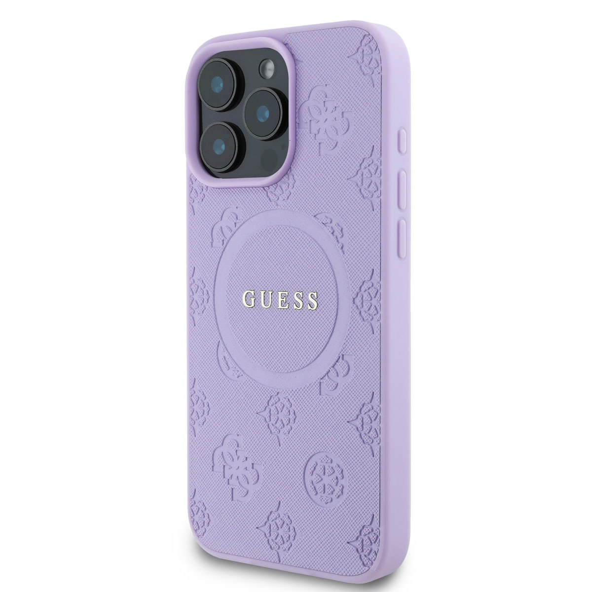 Guess Guess iPhone 15 Pro Max Backcover hoesje - HC O Magsafe PU Peony Hot Stamp - Paars, foto 2 van 6