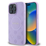 Guess Guess iPhone 15 Pro Max Backcover hoesje - HC O Magsafe PU Peony Hot Stamp - Paars