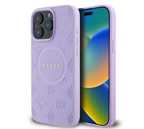 Guess Guess iPhone 15 Pro Max Back cover coque - HC O Magsafe PU Peony Hot Stamp - Violet Guess Guess iPhone 15 Pro Max Back cover coque - HC O Magsafe PU Peony Hot Stamp - Violet