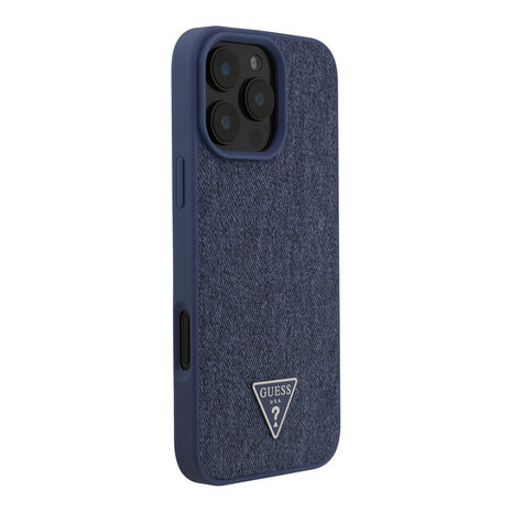 Guess Guess iPhone 16 Pro Max Back-Cover hul - O HC Magsafe Denim Triangle Logo - Hellblau