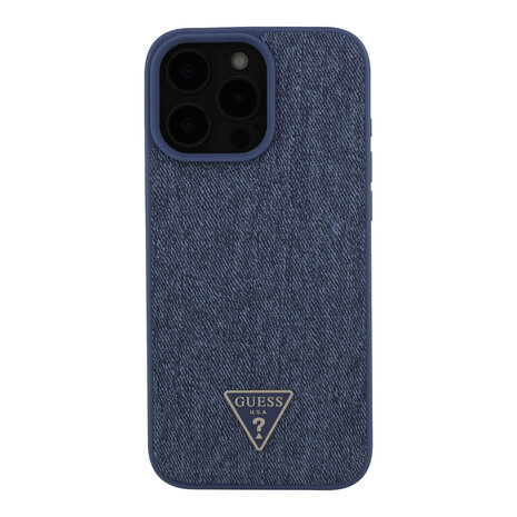 Guess Guess iPhone 16 Pro Max Back cover case - O HC Magsafe Denim Triangle Logo - Light Blue Guess Guess iPhone 16 Pro Max Back cover case - O HC Magsafe Denim Triangle Logo - Light Blue