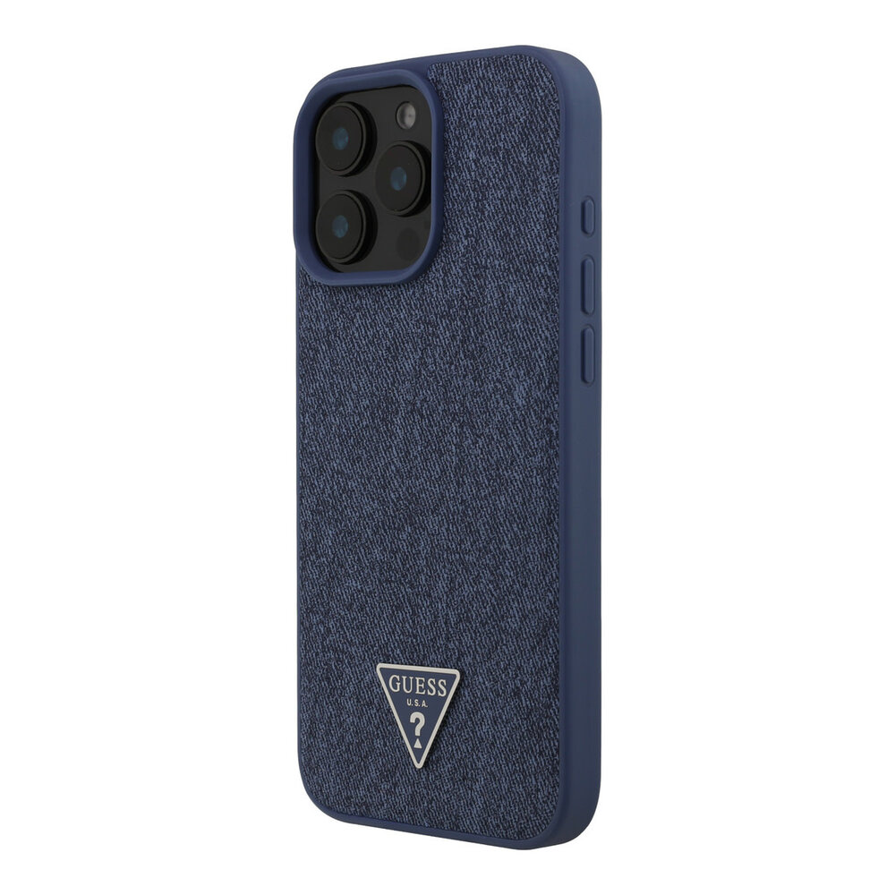 Guess Guess iPhone 16 Pro Max Back-Cover hul - O HC Magsafe Denim Triangle Logo - Hellblau