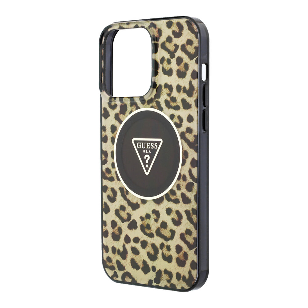 Guess Guess iPhone 15 Pro Max Back cover case - HC O PC TPU Leopard Printed - Brown Guess Guess iPhone 15 Pro Max Back cover case - HC O PC TPU Leopard Printed - Brown