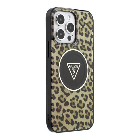 Guess Guess iPhone 15 Pro Max Back-Cover hul - HC O PC TPU Leopard Printed - Braun Guess Guess iPhone 15 Pro Max Back-Cover hul - HC O PC TPU Leopard Printed - Braun