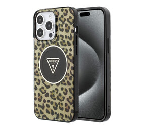 Guess Guess iPhone 15 Pro Max Back-Cover hul - HC O PC TPU Leopard Printed - Braun Guess Guess iPhone 15 Pro Max Back-Cover hul - HC O PC TPU Leopard Printed - Braun
