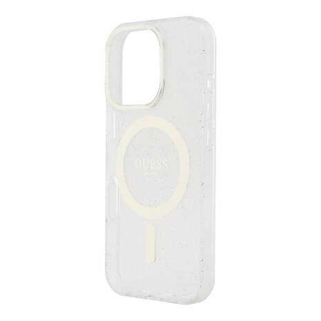 Guess Guess iPhone 16 Pro Back-Cover hul - HC O Magsafe IML Translucent Glitter Colored - Transparent Guess Guess iPhone 16 Pro Back-Cover hul - HC O Magsafe IML Translucent Glitter Colored - Transparent