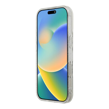 Guess Guess iPhone 16 Pro Back-Cover hul - HC O Magsafe IML Translucent Glitter Colored - Transparent Guess Guess iPhone 16 Pro Back-Cover hul - HC O Magsafe IML Translucent Glitter Colored - Transparent
