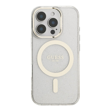Guess Guess iPhone 16 Pro Back-Cover hul - HC O Magsafe IML Translucent Glitter Colored - Transparent Guess Guess iPhone 16 Pro Back-Cover hul - HC O Magsafe IML Translucent Glitter Colored - Transparent