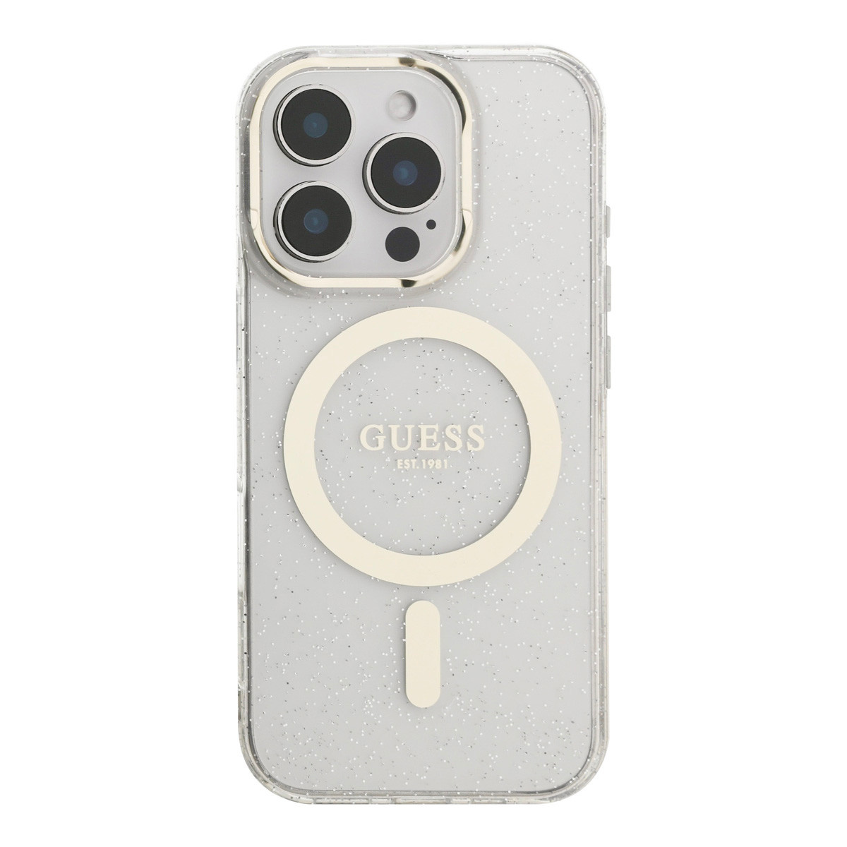 Guess Guess iPhone 16 Pro Backcover hoesje - HC O Magsafe IML Translucent Glitter Colored - Transparant, foto 3 van 6