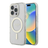 Guess Guess iPhone 16 Pro Backcover hoesje - HC O Magsafe IML Translucent Glitter Colored - Transparant Guess Guess iPhone 16 Pro Backcover hoesje - HC O Magsafe IML Translucent Glitter Colored - Transparant