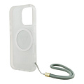 Guess Guess iPhone 16 Pro Back cover coque - HC O Magsafe IML 4G Triangle W/ Cord Strap - Vert