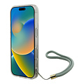 Guess Guess iPhone 16 Pro Backcover hoesje - HC O Magsafe IML 4G Triangle W/ Cord Strap - Groen