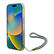 Guess Guess iPhone 16 Pro Back-Cover hul - HC O Magsafe IML 4G Triangle W/ Cord Strap - Grün Guess Guess iPhone 16 Pro Back-Cover hul - HC O Magsafe IML 4G Triangle W/ Cord Strap - Grün