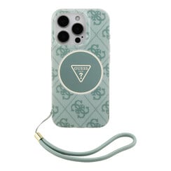 Guess iPhone 16 Pro Back-Cover hul - HC O Magsafe IML 4G Triangle W/ Cord Strap - Grün
