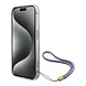 Guess Guess iPhone 15 Pro Back cover case - HC O Magsafe IML 4G Triangle W/ Cord Strap - Purple Guess Guess iPhone 15 Pro Back cover case - HC O Magsafe IML 4G Triangle W/ Cord Strap - Purple