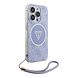 Guess Guess iPhone 15 Pro Back cover case - HC O Magsafe IML 4G Triangle W/ Cord Strap - Purple Guess Guess iPhone 15 Pro Back cover case - HC O Magsafe IML 4G Triangle W/ Cord Strap - Purple