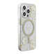 Guess Guess iPhone 15 Pro Backcover hoesje - O HC Magsafe Resin Flowers And Glitter - Beige Guess Guess iPhone 15 Pro Backcover hoesje - O HC Magsafe Resin Flowers And Glitter - Beige