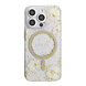 Guess Guess iPhone 15 Pro Back cover case - O HC Magsafe Resin Flowers And Glitter - Beige Guess Guess iPhone 15 Pro Back cover case - O HC Magsafe Resin Flowers And Glitter - Beige