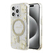 Guess Guess iPhone 15 Pro Back cover case - O HC Magsafe Resin Flowers And Glitter - Beige Guess Guess iPhone 15 Pro Back cover case - O HC Magsafe Resin Flowers And Glitter - Beige