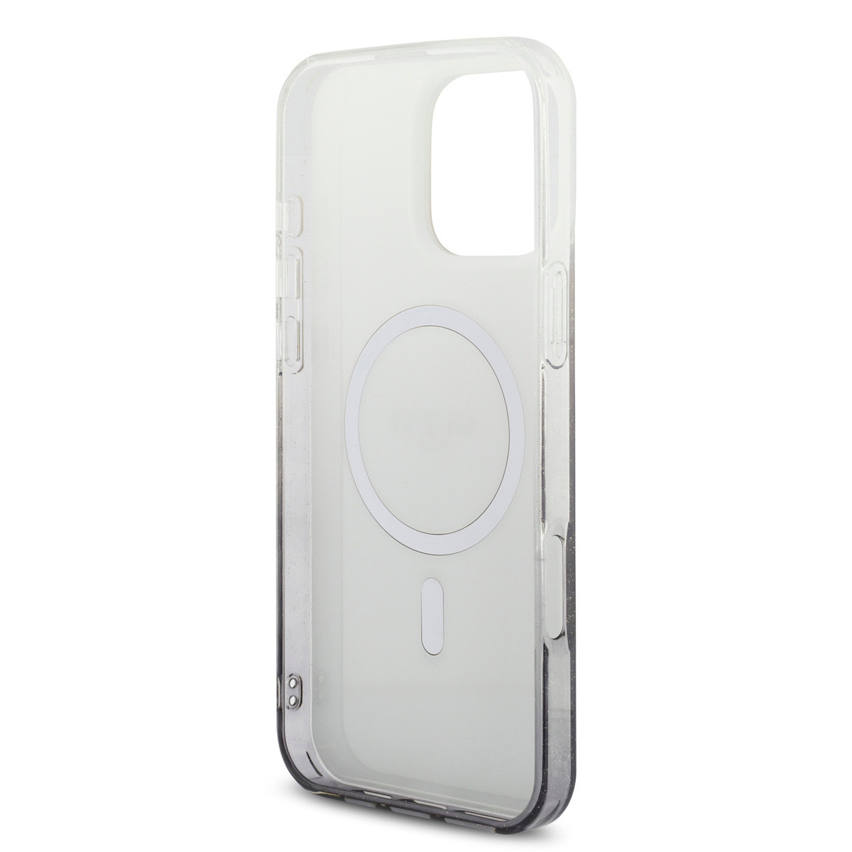 Guess Guess iPhone 16 Pro Max Backcover hoesje - O HC Magsafe IML Glitter Gradient - Zwart, foto 6 van 6