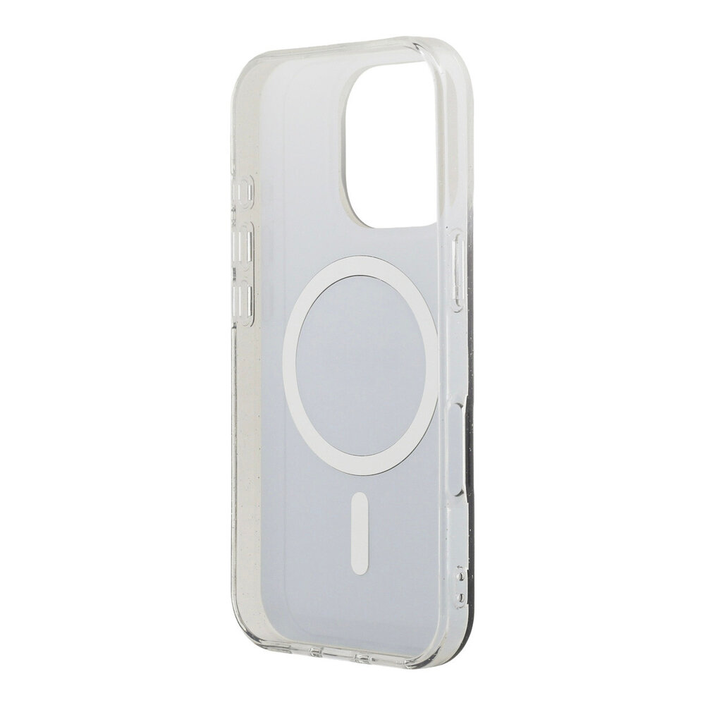 Guess Guess iPhone 16 Pro Backcover hoesje - O HC Magsafe IML Glitter Gradient - Zwart Guess Guess iPhone 16 Pro Backcover hoesje - O HC Magsafe IML Glitter Gradient - Zwart